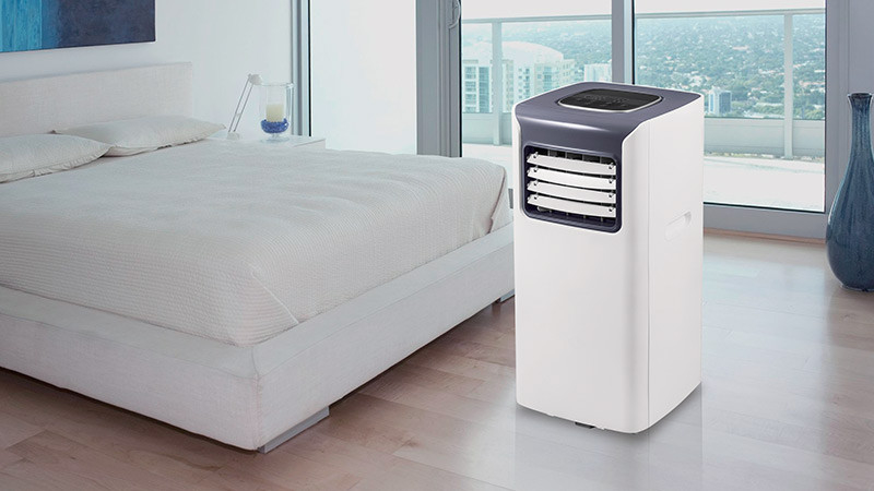 Model tampilan lantai Eco-Air 7000 BTU 3-in-1 Portable AC
