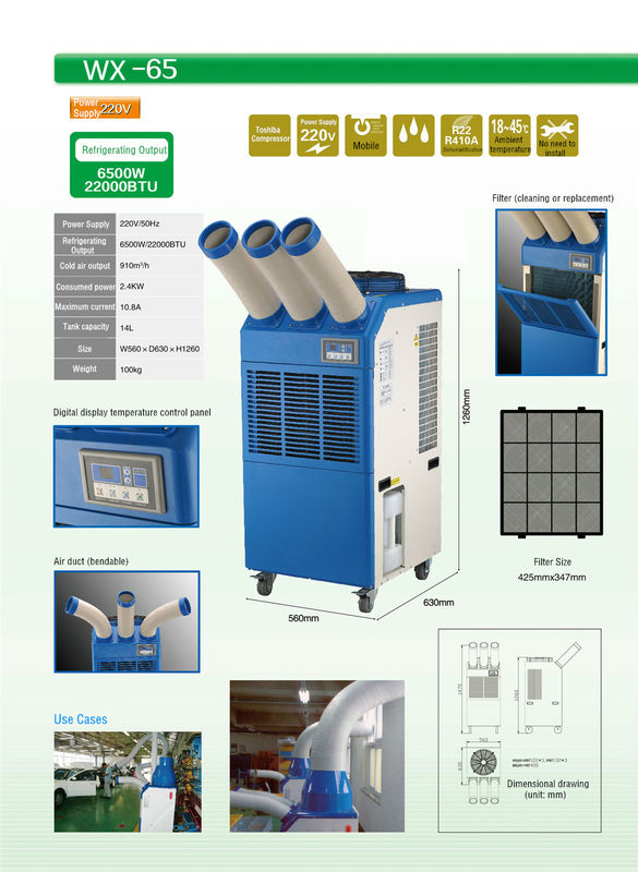 Sewa 22000BTU Komersial AC Portable / Sewa Sementara 6.5KW